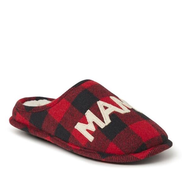 Dearfoams “Mama Bear” Buffalo Check Clog Slippers Size 9 NWT Cozy Gift 🐻 - Picture 3 of 10